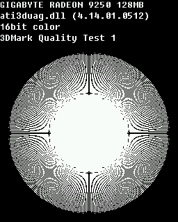 Quality Test 1 - ATI Radeon 9250 Series GIGABYTE GV-R925128DE