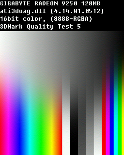 Quality Test 5 - ATI Radeon 9250 Series GIGABYTE GV-R925128DE