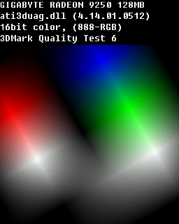 Quality Test 6 - ATI Radeon 9250 Series GIGABYTE GV-R925128DE